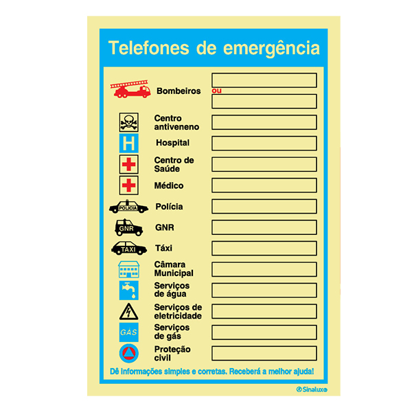 Sinal Telefones Emergência Sinalux P1070